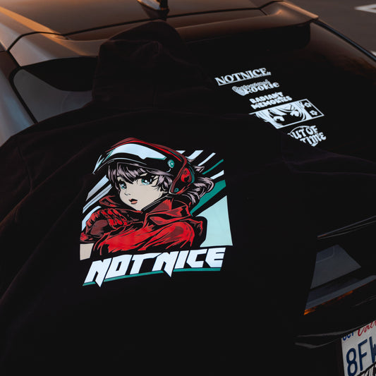 "RACER GIRL" | Hoodie in Black